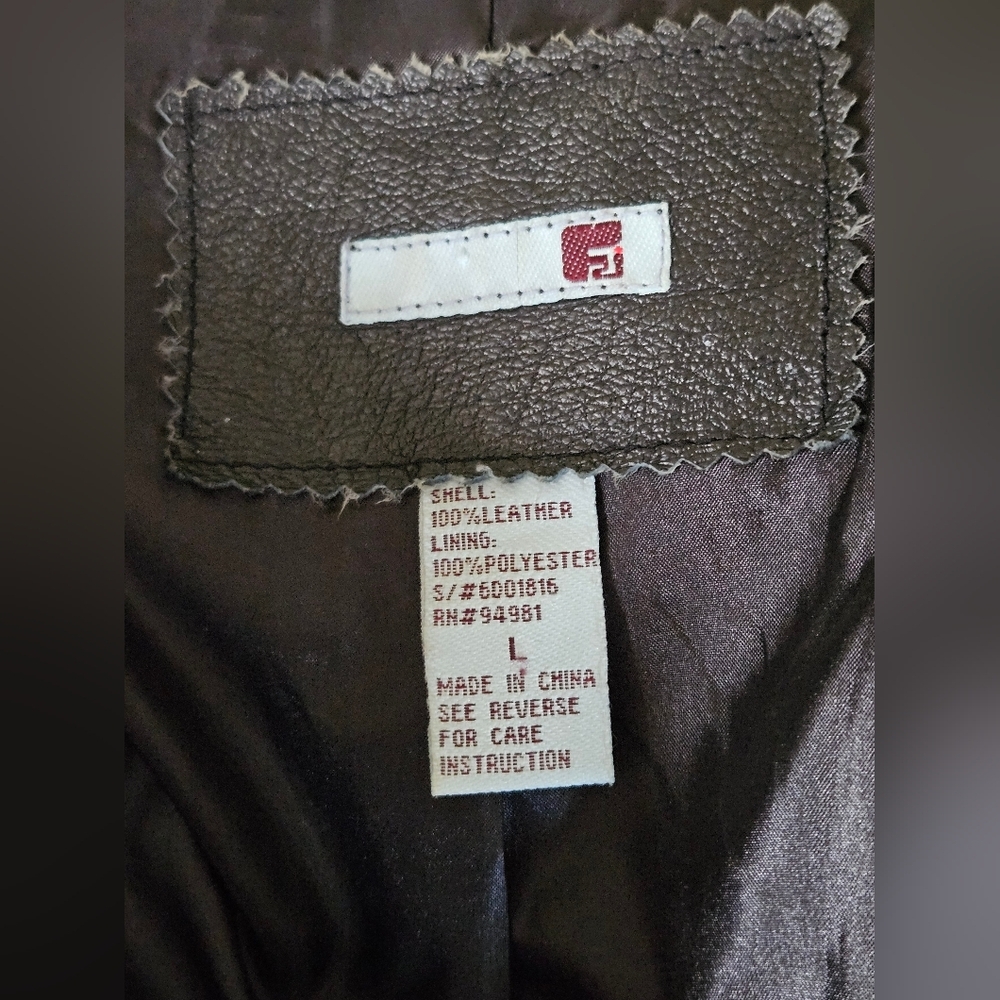 Retro Forever21 Y2K Genuine Leather Moto Jacket-Size Large - Picture 11 of 11